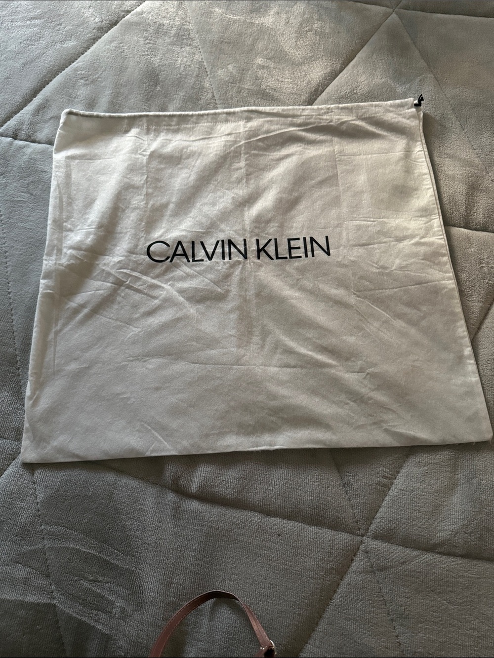 Calvin Klein Logo Dust Bag in White Black Print